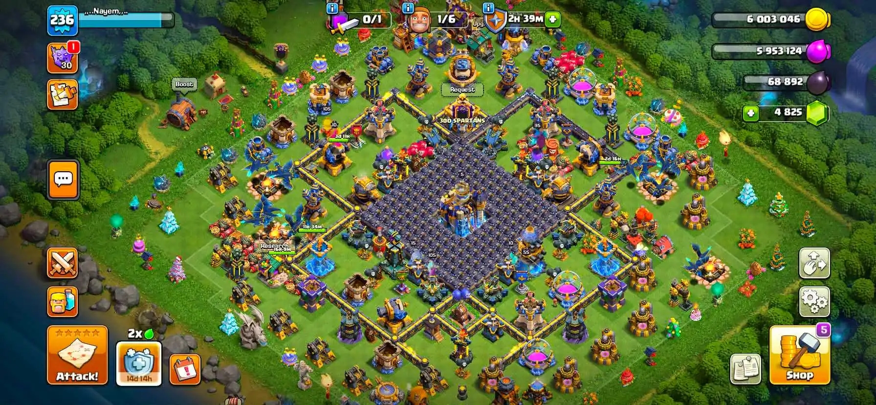 [VERY BEST DEAL] TH18 ALMOST MAX | WALL MAX | 5 HERO MAX | 8 RPIC MAX | NC FREE | MAX TYPE DFC+ TROOPS | XP-236 | 4809 GEMS | FULL ACCESS - Global
