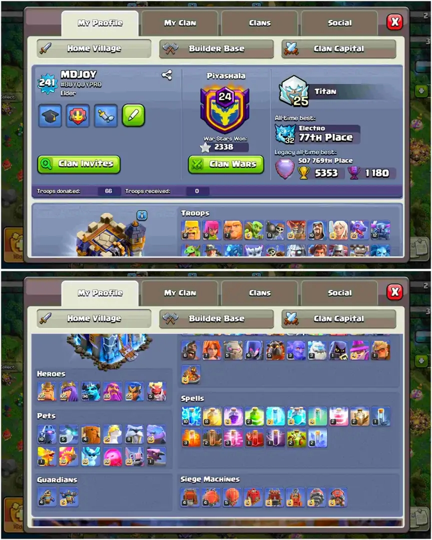 [BEST OFFER] TH18 NEAR MAX | MAX WALL | 5 HERO MAX | 3 EPIC MAX | MAX DFC | BH FULL MAX | NC YES | XP-241 | 2338 WS | FULL ACCESS - Global