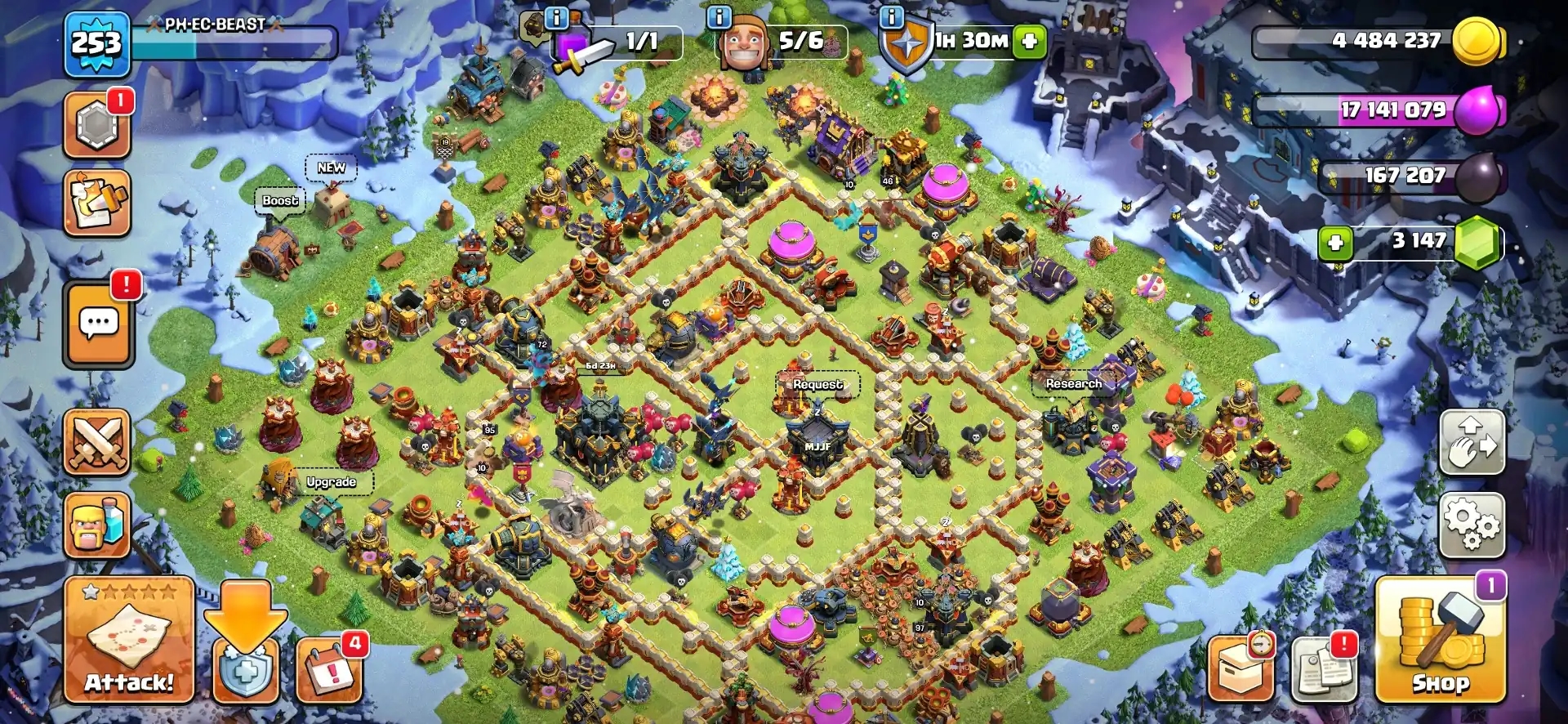 Super Christmas Offer🎄Most Rare Dragon Statue🎄Th 17 Super Account ✨ Huge Scenery + Skin 🔥 Hero 95-97-72-71-46 🎄 Legendary Profile - Global