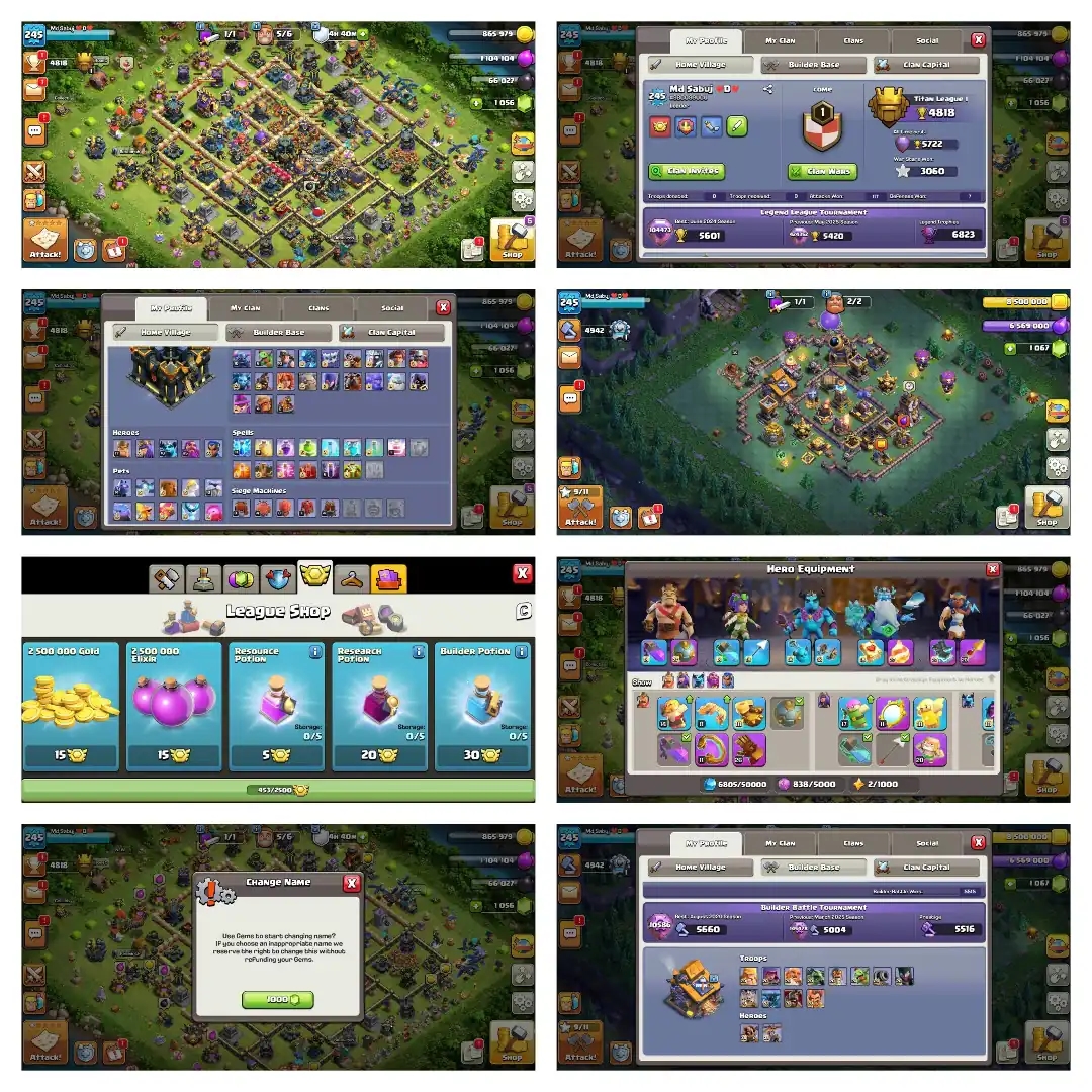 Super fast delivery➤th 17 full max➤heros 77_100_70_65_50➤100% defence max➤high equipment➤bh 10 100% max | Full Access - Global