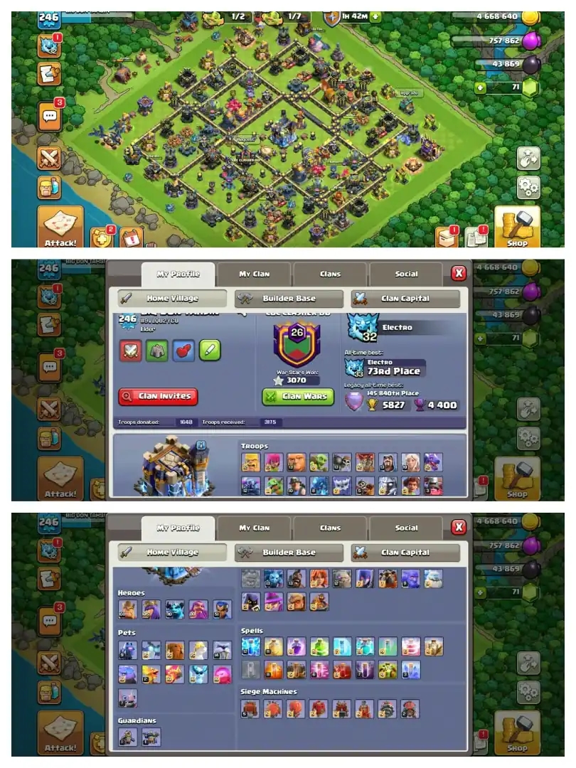 [HOT OFFER] EXP-246 ➤TH18 2 HEROS MAXED ➤MAXIMUM WALLS MAX ||7 EPICS MAX ➤HEROS- 100-105-90-80-51 ➤9 EPIC EQUIPMENT ➤NC -FREE ➤LOTS OF SKINS - Global