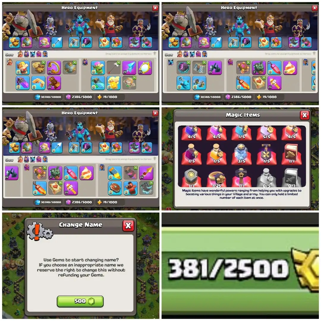 [VERY BEST DEAL] EXP-259 ➤TH17 MAX ➤ 5 HERO | 7 EPIC | BH-10 MAX ➤HEROS- 100-100-90-75-50 ➤12 EPIC EQUIPMENT ➤ MADEL- 381 ➤NC- 500 ➤LOTS OF SKIN - Global