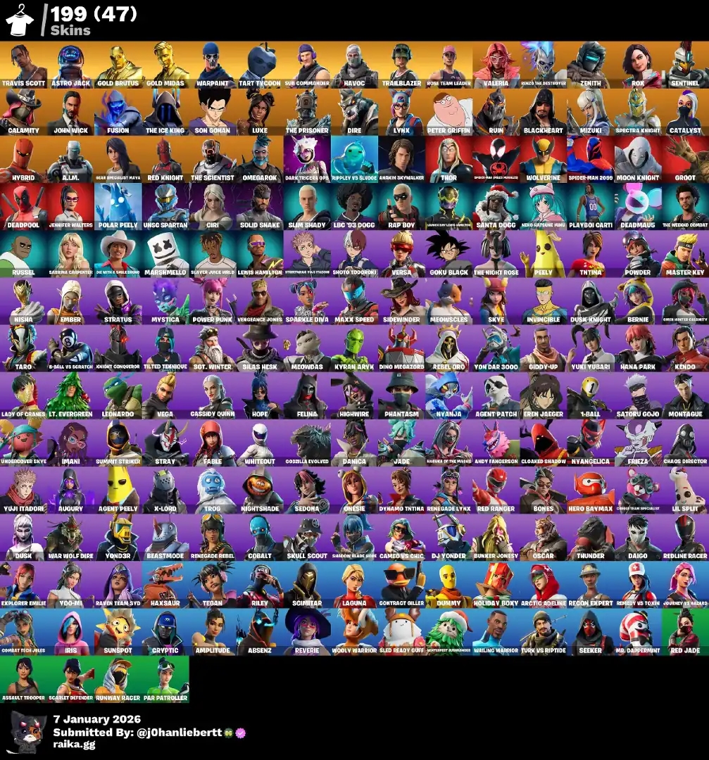 🎮 [PC-PSN-XBOX] 199 skins! OG STW, Travis Scott, Astro Jack, Gold Brutus & Midas, Tart Tycoon, Sub Commander, Havoc, Trailblazer, Valeria - Global