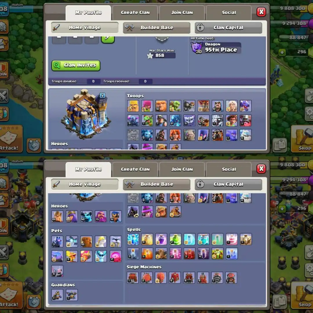 【All Wall & Defence Max】➠Royal Th18 Max➠【Hero➾101/105/75/51】➠11 Royal Epic Max➠Free Nc➠Full Ownership➠Fast Delivery➠ - Global