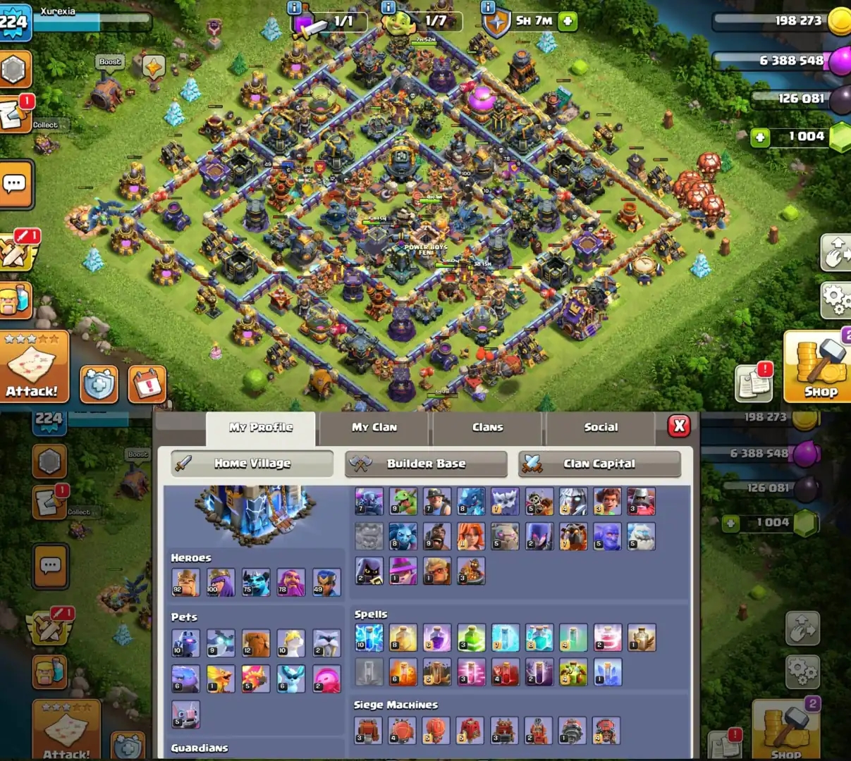 (RERE SKIN) TH18 NEAR MAX ➤MAX DEFENSE ➤Heros_92-100-70-50 ✮ EQUIPMENT MAX ➤NC_YES ➤XP-224 | SAFE AND FAST DELIVERY➤ BEST DEAL - Global