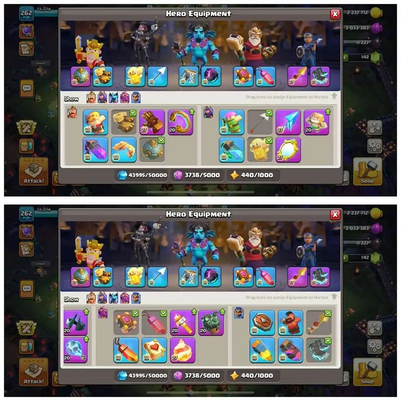 [13 Epic Equipment]➤➤7 Epic Max➤➤Th18 5Heroes with wall max➤➤895 Cwl medals➤➤Exp:162➤➤Lots of magic items | Full Access - Global