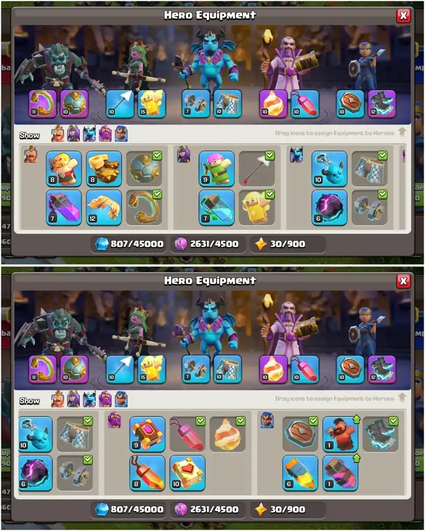 [EPIC:SN+SB+FB+EB] TH16 NEAR MAX | DARK WALL | HEROES: 54/52/41/27/20 | 7X SIEGE | NC YES | HIGH DFC | XP-163 | FULL ACCESS - Global