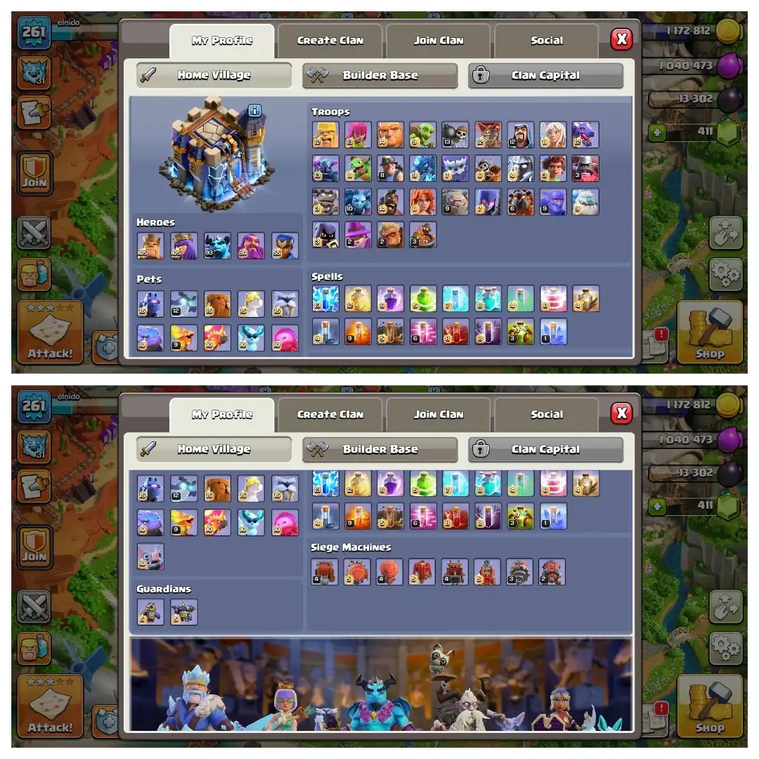 [Super Deal] Th-18 Fully Max➤Heroes: 105/105/93/80/55 ➤13 Epic(3 max) ➤Defence/wall max ➤3 epic scenery ➤Nc-1k | Full Access | Best Deal - Global