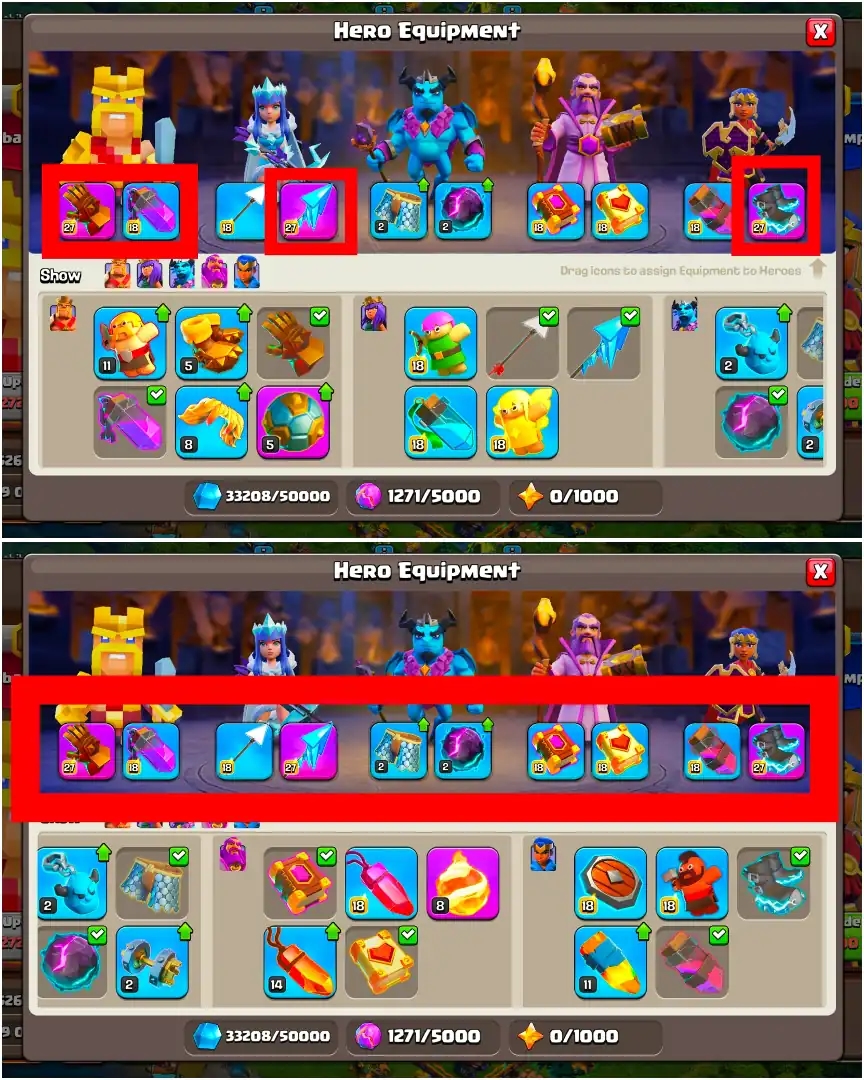 [Super Best Deal] [3 Epic Max+Others High] Th18 Near Max | Heroes: 95-92-60-63-41 | Huge Tree | Golden Wall | B.B Almost Max | Xp-217 | 7x Skin - Global