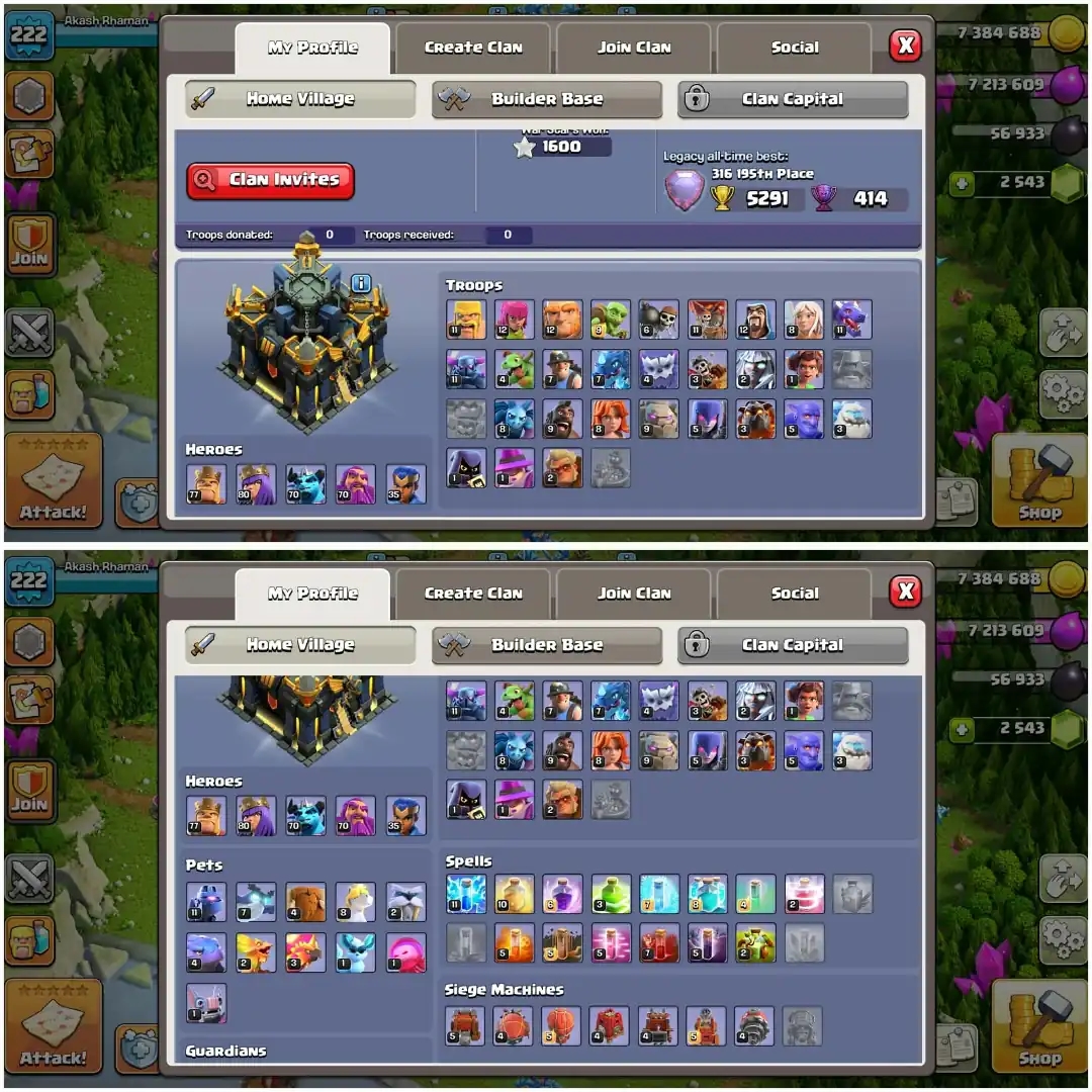 SUPER CHEAP✦TH 17 AWESOME ACC✦HERO|77|80|70|70|35✦11X PET✦VERY HIGH DFC✦BASE 3 ST✦ 222 LEVEL✦BH BASE MAX✦NC YES ✦EVERY SIDE GOOD✦6B✦ - Global