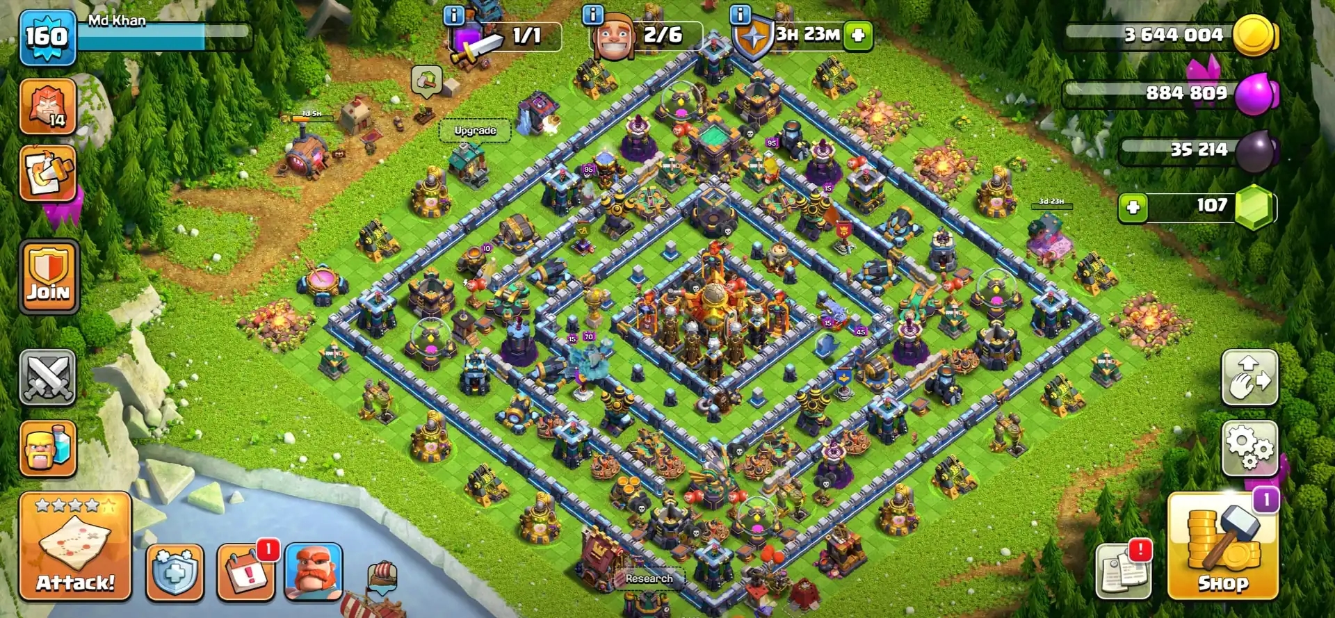 [High Hero] Th16 Great Account | 6 Builder | Heroes: 72-78-50-54-21 | Nc-500 | 6x Skin | Epic: SB-21/GG-12/FB-12/RS-16 | Joss Troops | Full Access - Global
