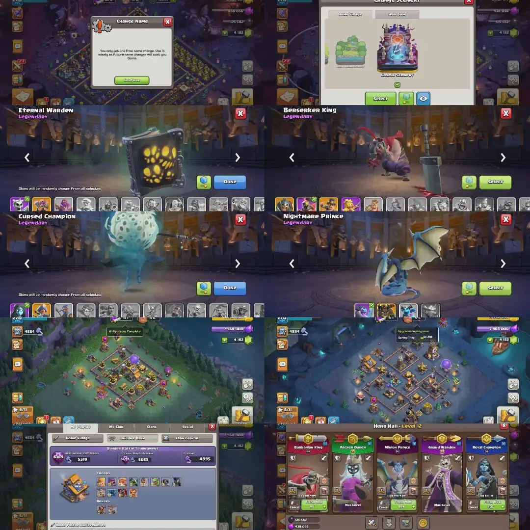 [Wow Deal] [5 Hero Max]➤Th18 Fully Max➤[34/34 Gear Equipment Max]➤[Full Set➾Cosmic Scenery & Skin]➤XP➾270➤[Free Nc]➤Full Ownership➤ - Global