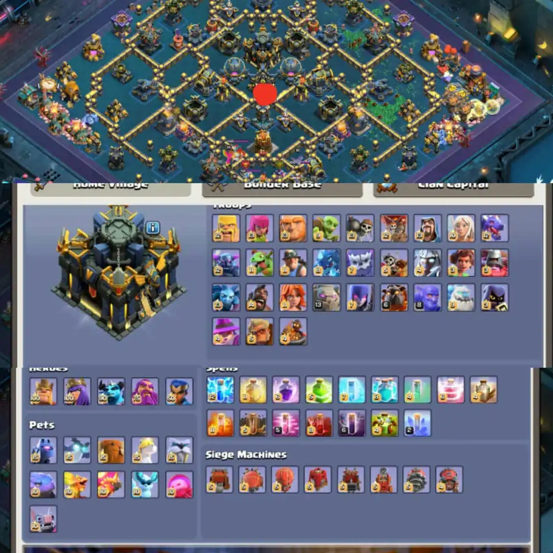 [Ready To Th18]➤Th17 Max 100%➤[5 Hero Max]➤[All Equipment Full Max]➤Xp➾277➤Builder Base Max➤Nc Available➤Full Ownership➤ - Global