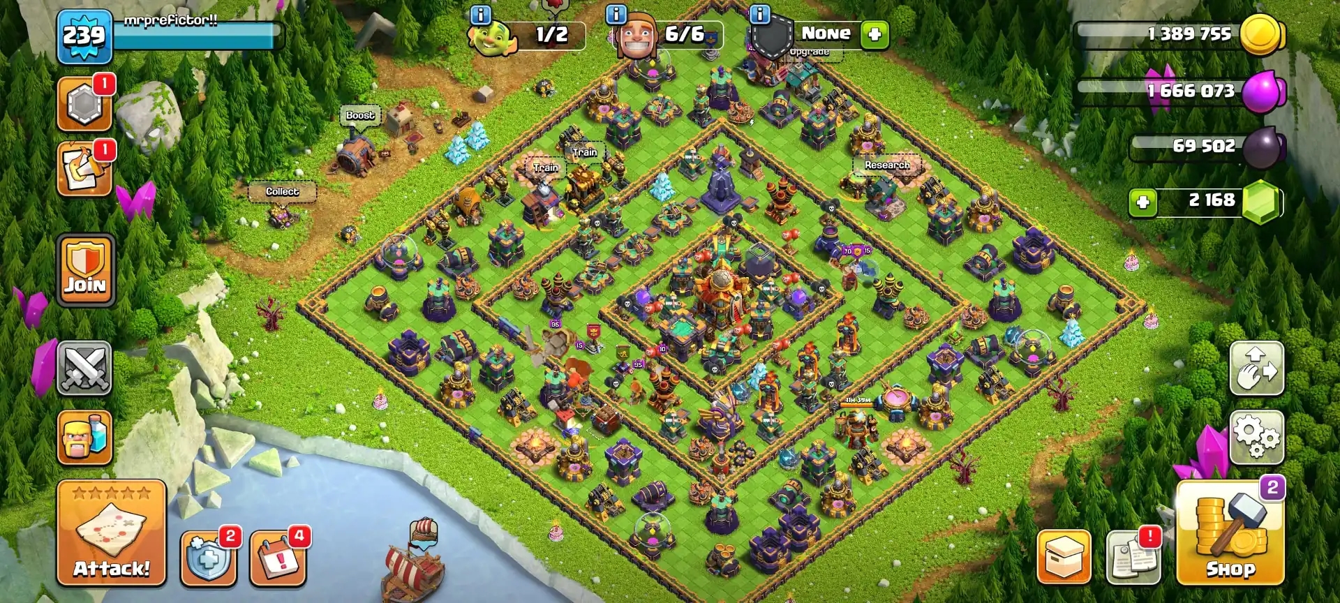 [1680 CWL MEDALS] ➤TH16 NEAR MAX ➤3105 HIGH WS ➤HEROES: 81-82-53-55-31 ➤NC YES ➤XP-239 ➤2.1K GEMS | GOLDEN WALL ➤FULL ACCESS ➤OP PROFILE - Global