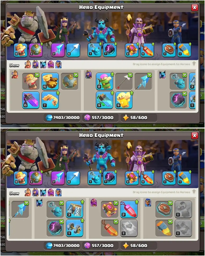SUPER CHEAP [NC FREE] ➤TH16 DONATION ➤236 WS ➤HEROES: 44-32-27-14-2 ➤FA-17/SB YES ➤4X SIEGE ➤GD TROOPS ➤FULL ACCESS - Global