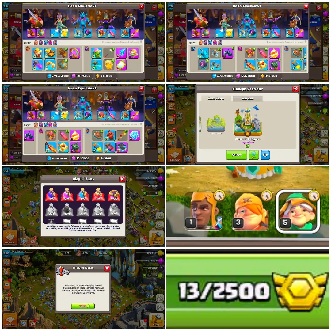 [VERY BEST DEAL] EXP-256➤TH18 MAX➤5 HERO➤ || 8 EPIC MAX ➤HEROS- 105-105-95-85-55➤12 EPIC EQUIPMENT ➤NC-1500 ➤LOTS OF SKINS - Global
