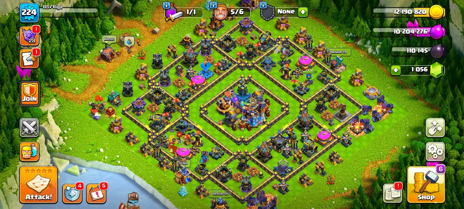 ​[world best deal] Th18 near max | Max dfc [2 epic max+ 4 epic 20 lvl] heroes: 100-100-67-75-52 | 10x skin | xp-224 | high wall | full access - Global