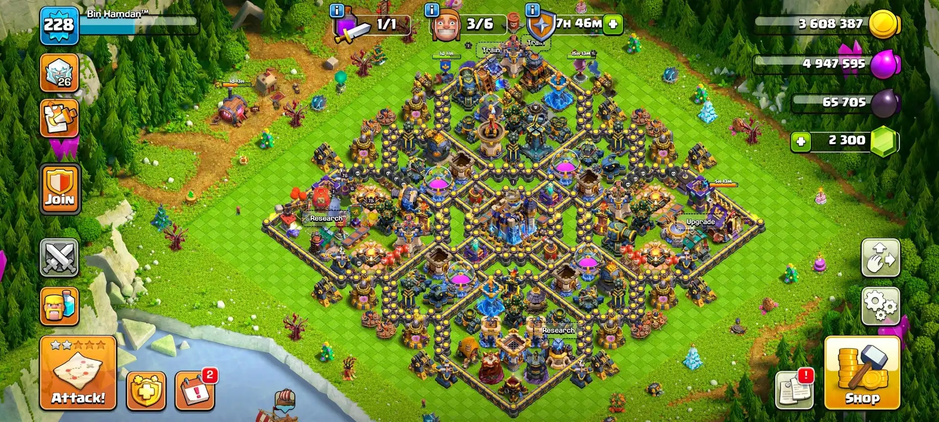 [Cheapest Price] [3 Epic Max] Th18 Near Max | AlcHeMist Max | High Wall | Heroes: 75-76-52-57-35 | Nc Yes | All Epic Avl | Max Type Troops | Xp-228 - Global