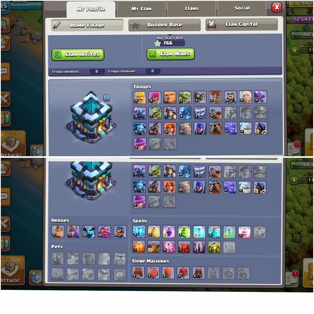 MOST RARE TH 13 FULL 200% MAX ✦EVERY EPIC HIGH LEVEL✦ FREE NC✦6B✦BUILDER APPRENTICE GD LEVEL✦HERO|75|75|50|50|25 ✦ BEAUTIFUL BASE - Global