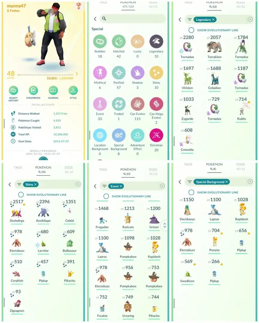 R128 | Level48 | 10 Legendary | 10 Shiny | Shiny Celebi | Special Background Shiny Costume | 33 Costume Pokemons | 2016 Account - Global