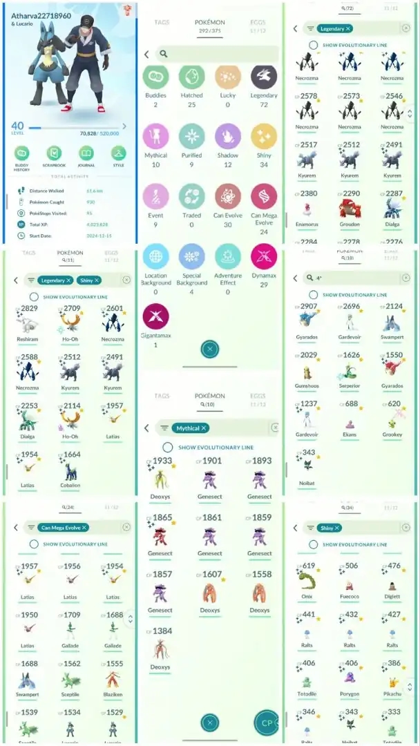R117 | Level40 | 72 Legendary | 34 Shiny | 11 Shiny Legend | 2 Shiny Ho-oh | 2 Shiny Kyurem | 2 Shiny Necrozma | Shiny Deoxys | - Global