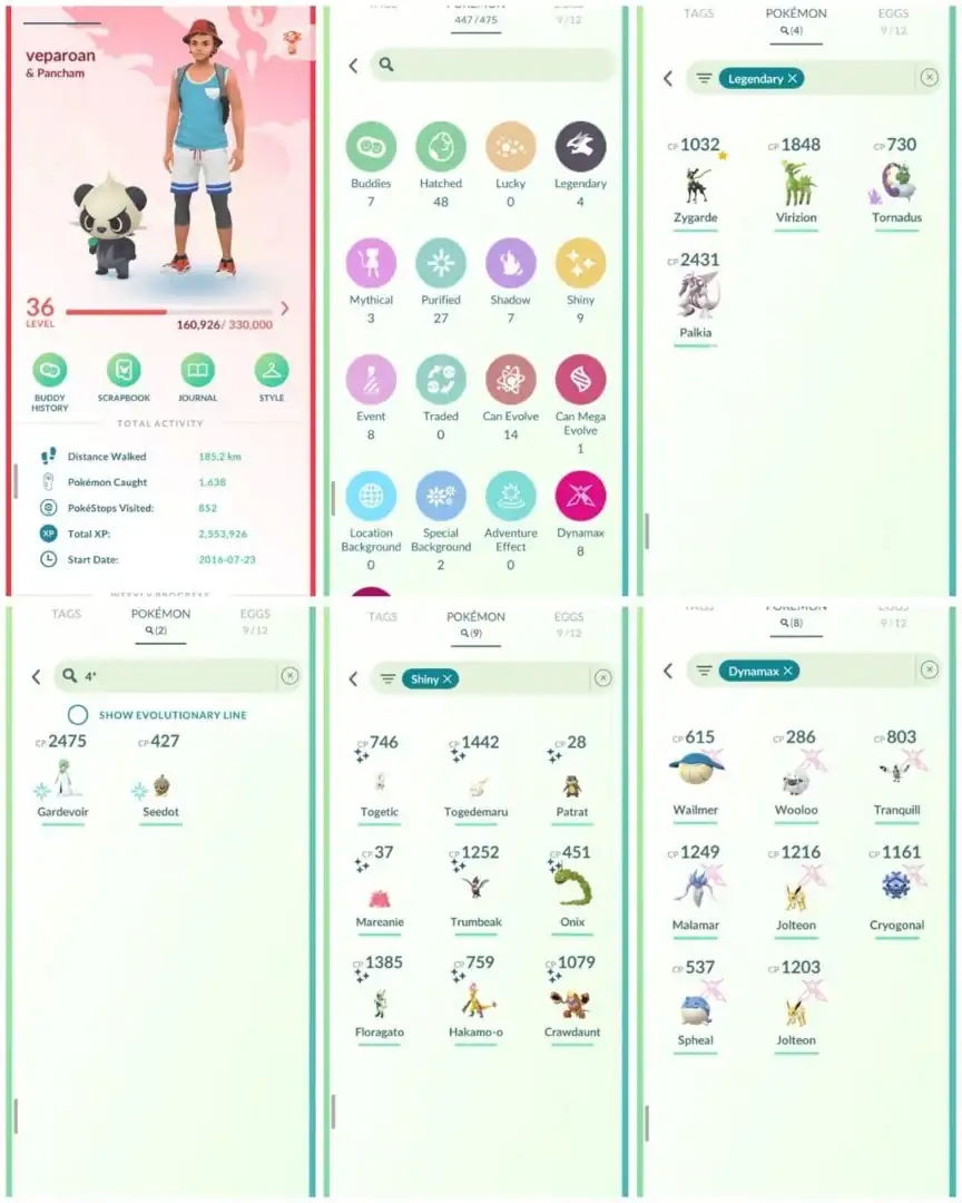 R99 | Level36 | 4 Legendary | Hundo Gardevoir | 8 Dmax | 9 Shiny | Shiny Toegtic | Palkia | Starter Account - Global