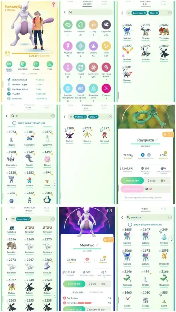 R97 | Level65 | 229 Legendary | 106 Shiny | 7 Shiny Legend | Shiny Black Fused Kyurem | Shiny White Fused Kyurem | 2019 shiny legend | - Global