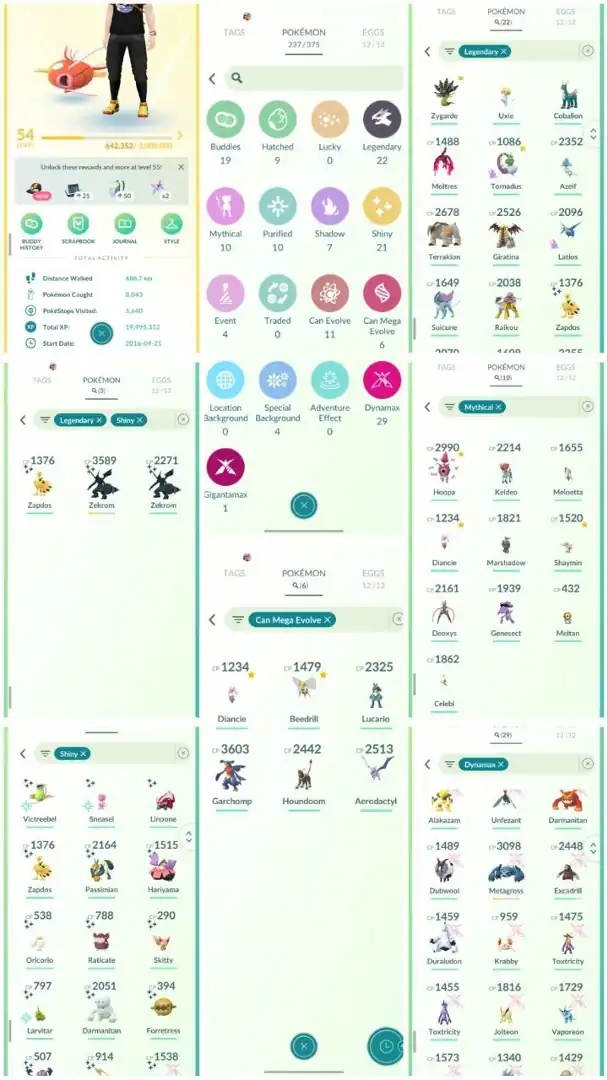 R87 | Level54 | 22 Legendary | 21 Shiny | 3 Shiny Legend | Shiny Galar Zapdos | 2 Shiny Zekrom | Mega Lucario | Galar Moltress | 29 Dmax | - Global