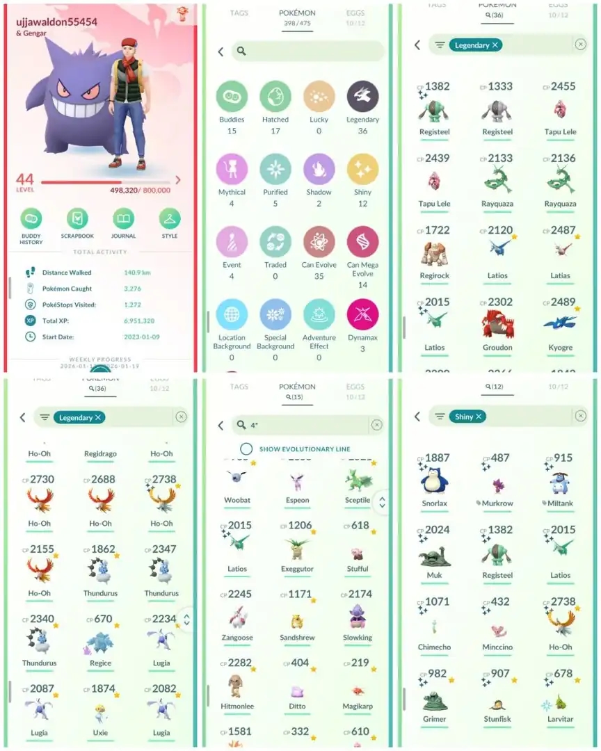 R86 | Level44 | 36 Legendary | 12 Shiny | 3 Shiny Legend | Ultra Rare Shundo Latios | Shiny Ho-oh | 15 Hundo | Lugia | Rayquaza | Groudon | Kyogre | - Global