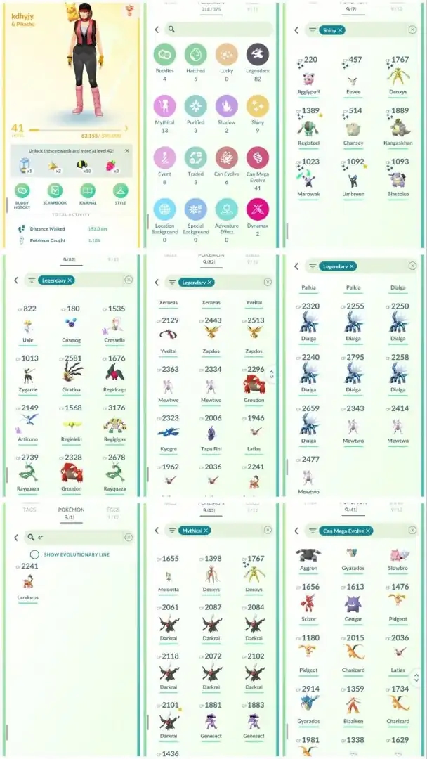 R68 | Level41 | 82 Legendary | 9 Shiny | Hundo Landorus | 1 Shiny Legend | Mewtwo | Rayquaza | Cosmong | Shiny Deoxys | Shiny Eevee | Stacked Account - Global