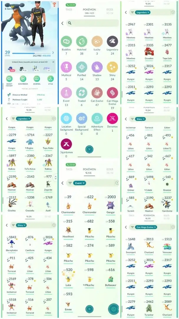 R66 | Level39 | 24 Legendary | 24 Shiny | Shiny Ultrabeast | Shiny Mega Kyogre | Shiny Heatran | 3 Shadow Mewtwo | Lucario Hat Pikachu | - Global
