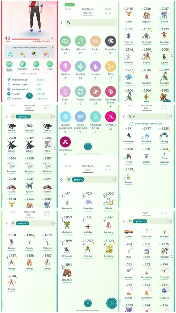 R64 | Level43 | 33 Shiny | 10 Shiny | 1 Shiny Legend | Shiny Deoxys | Mewtwo | Raikou | Zekrom | Reshiram | Kyurem | 23 Dmax | Zapdos | - Global