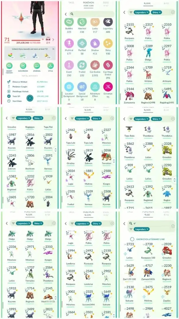 R59 | Level71 | 200M Xp | 688 Legendary | 930 Shiny | 119 Shiny Legend | 6 Shiny Mewtwo | 2 Armour Mewtwo Tradable | 22 Hundo Legend | - Global