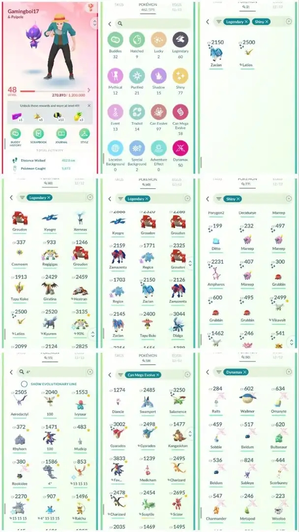 R52 | Level48 | 60 Legendary | 77 Shiny | 2 Shiny Legend | Shiny Zacian | Groudon | Zamazenta | Kyurem | Kyogre | Giratina | 15 Hundo | 50 Dmax | - Global