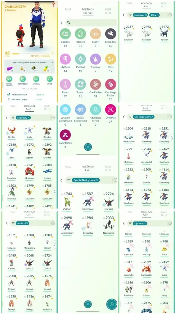R50 | Level48 | 62 Legendary | 19 Shiny | 3 Shiny Legend | 2 Shiny Reshiram | Shiny Kyurem | Mewtwo | Groudon | Giratina | Lugia | Kyogre | - Global