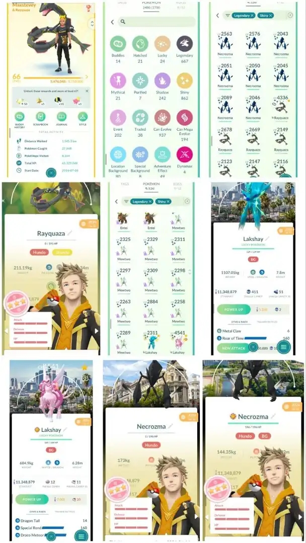 R31 | Level66 | 667 Legendary | 862 Shiny | 126 Shiny Legned | 80 Location Background | 2 Hundo Location Bg Necrozma | - Global