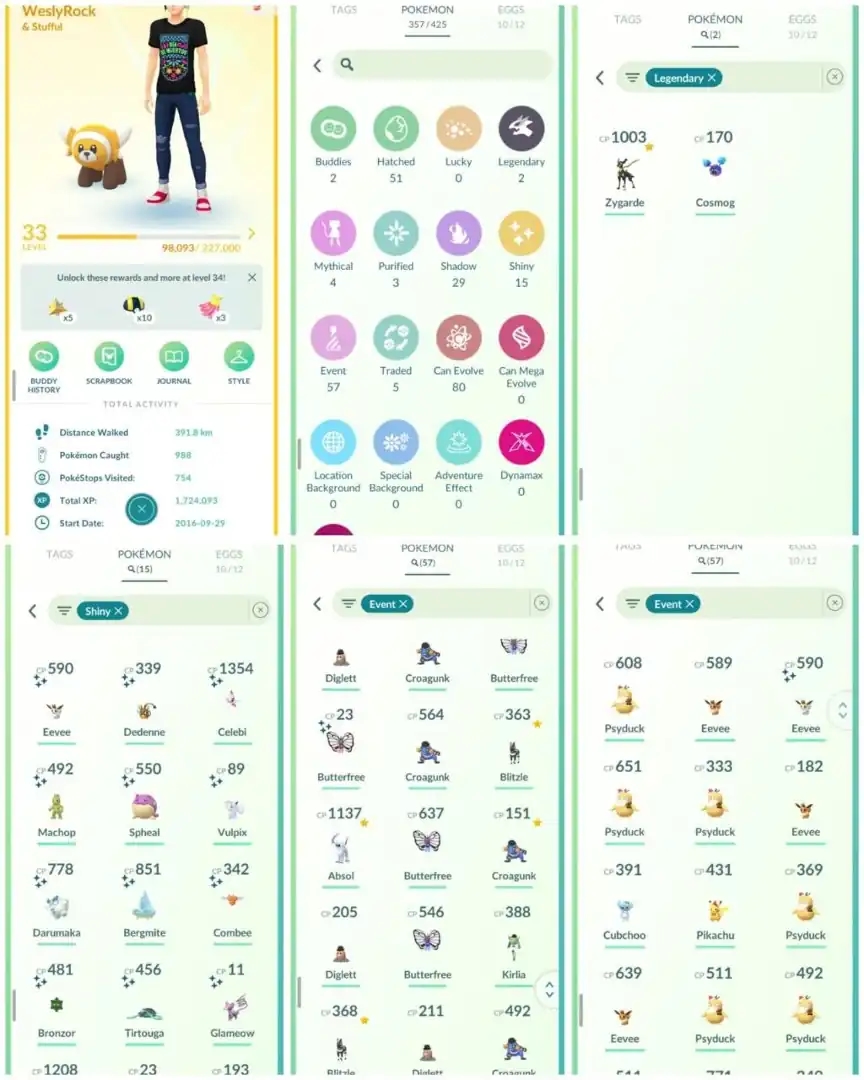 R28 | Level33 | 2 Legendary | Shiny Celebi | Cosmong | Rare Costume Pokemons | 15 Shiny | 2016 Account - Global