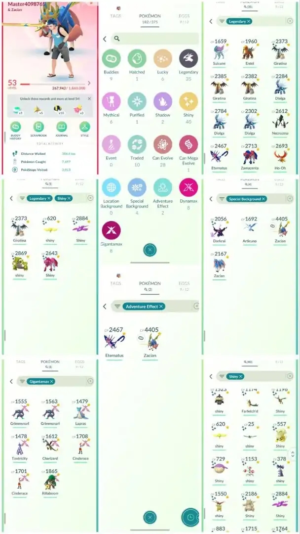 DA4 | Level53 | 35 Legendary | 40 Shiny | 5 Shiny Legend | Shiny Kyogre | Shiny Groudon | Shiny Zamazenta | Shiny Giratina | - Global