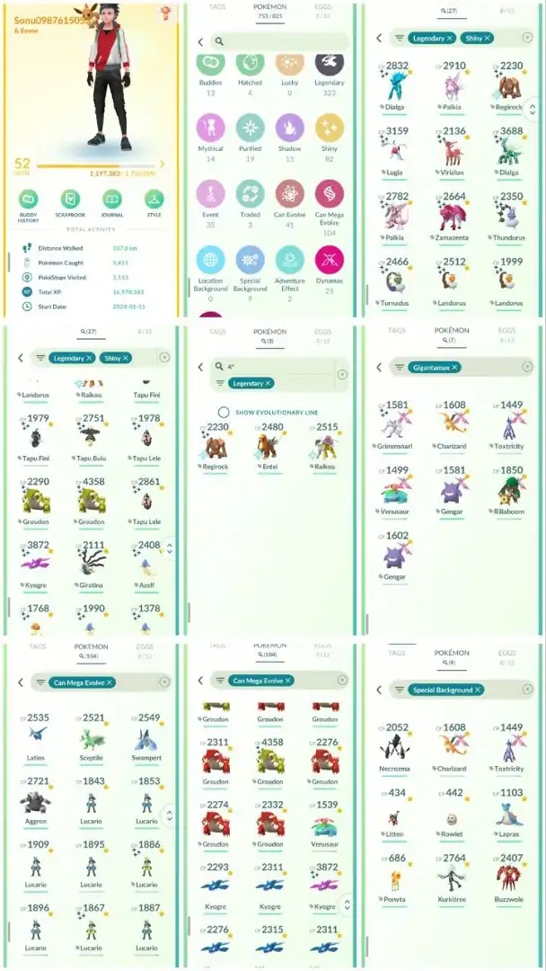 D8 | Level52 | 323 Legendary | 82 Shiny | 27 Shiny Legend | 2 Shiny Primal Groudon | Shiny Gmax | Shiny Mega Lucario | Shundo Regirock | - Global