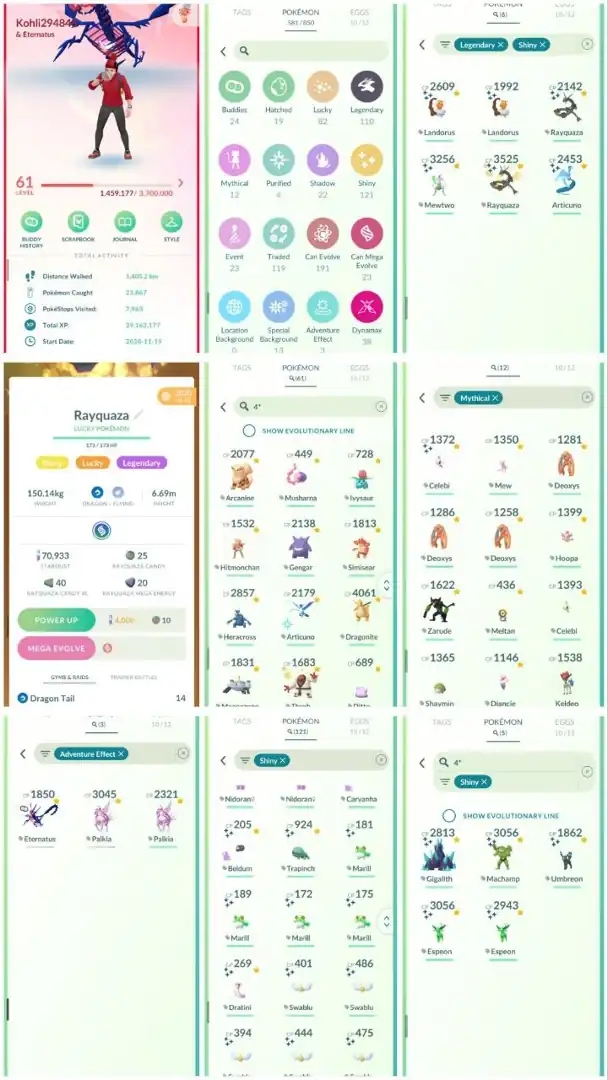 R22 | Level61 | 110 Legendary | 121 Shiny | 6 Shiny Legend | Lucky Mega Shiny Rayquaza | Shiny Mewtwo Tradable | Hundo Articuno | - Global
