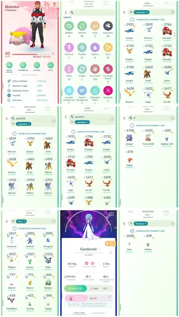 VJ13 | Level40 | 28 Legendary | 12 Shiny | 2019 Shiny Gardevoir | 599K Dust | Hundo Gengar | Mew | 19 Year2019 Legendary | 2017 Account | - Global