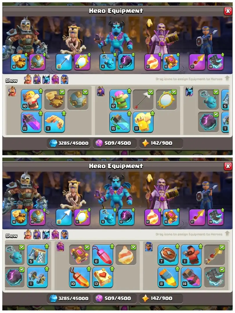TH16 Premium Near Max | Books Of Clash Scenary | Heroes: BK76 : AQ90 : MP53 : GW61 : RC34 | 5 Epic Equipments & 7 Skins | Android/iOS - Global