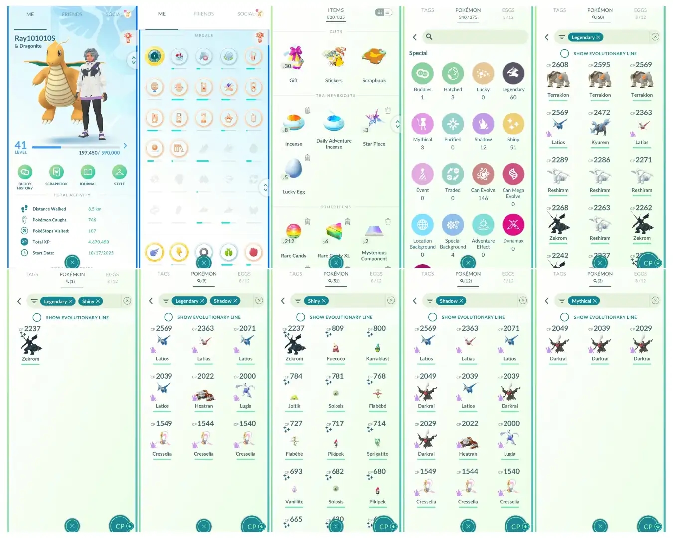 Level 41 ⚡ 60 Legendary ⚡ 51 Shiny ⚡ Shiny Legendary Zekrom ⚡ Necrozma BG ⚡ 9 Shadow Legendary ⚡ All Tradable - Global