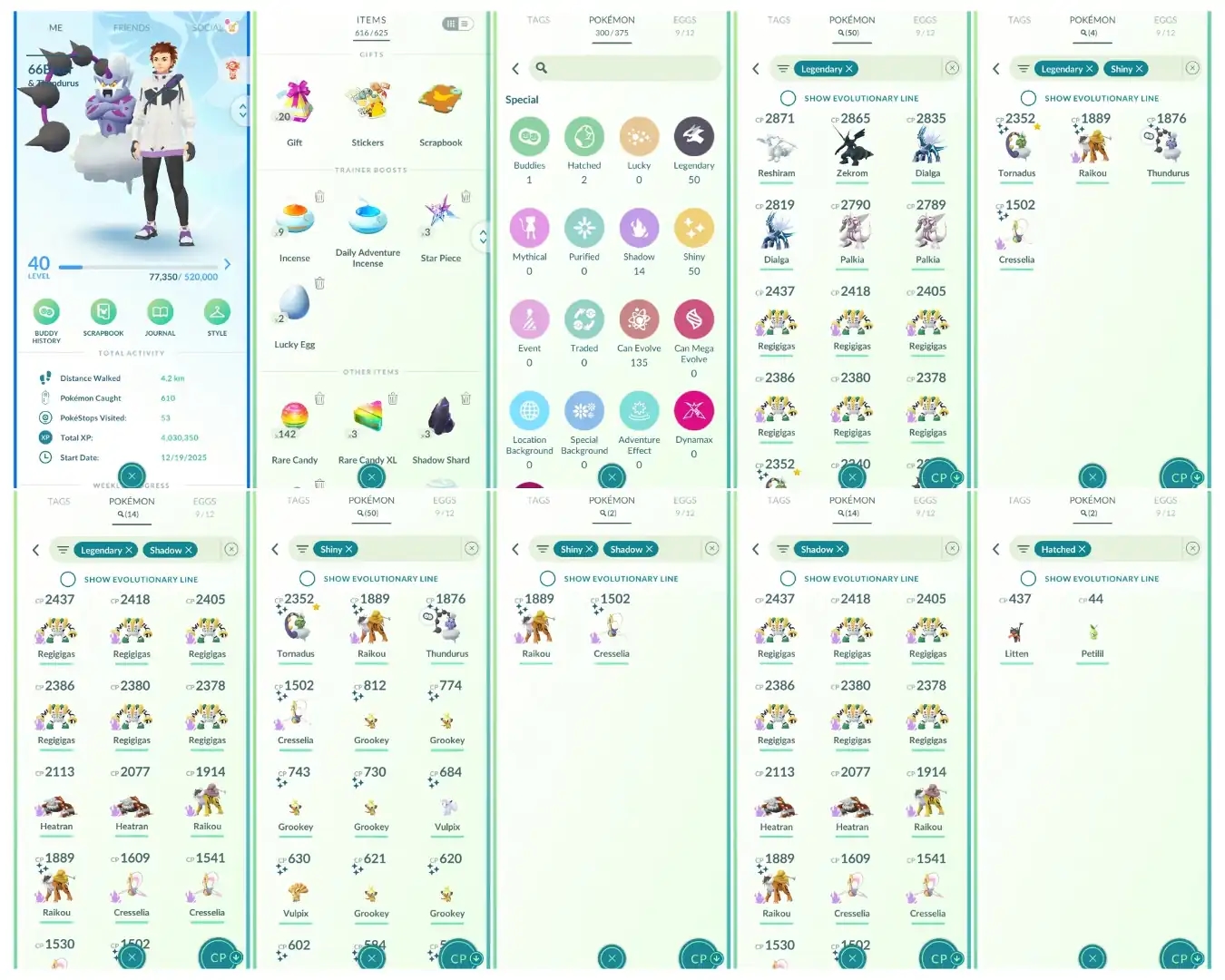 Level 40 | 50 Legendary : 50 Shiny | 4 Shiny Legendary : 2 Shiny Shadow | 14 Shadow Legendary : High CP Pokemons | All Tradable - Global
