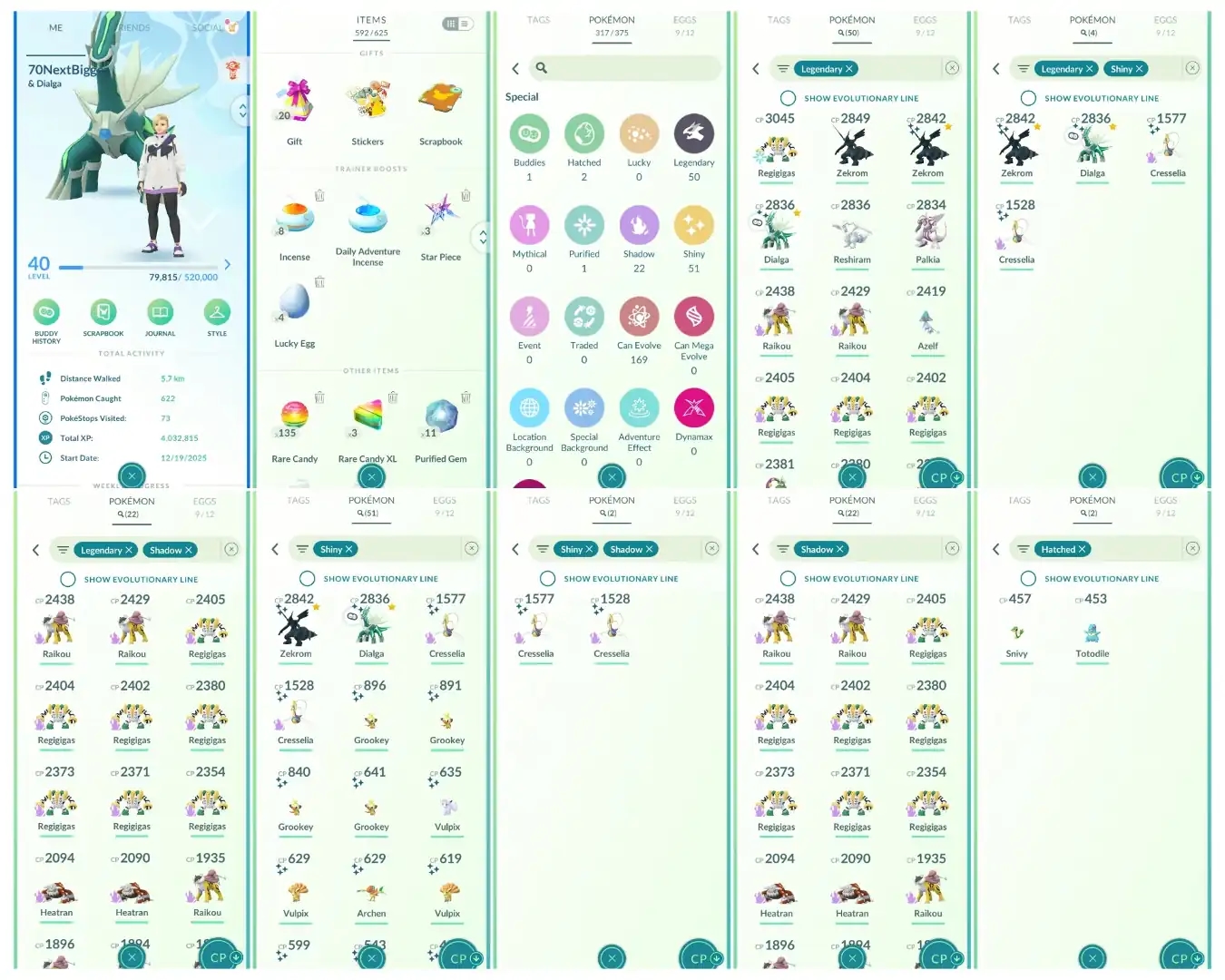 Level 40 | 50 Legendary : 51 Shiny | 4 Shiny Legendary : 2 Shiny Shadow | 22 Shadow Legendary : High CP Pokemons | All Tradable - Global