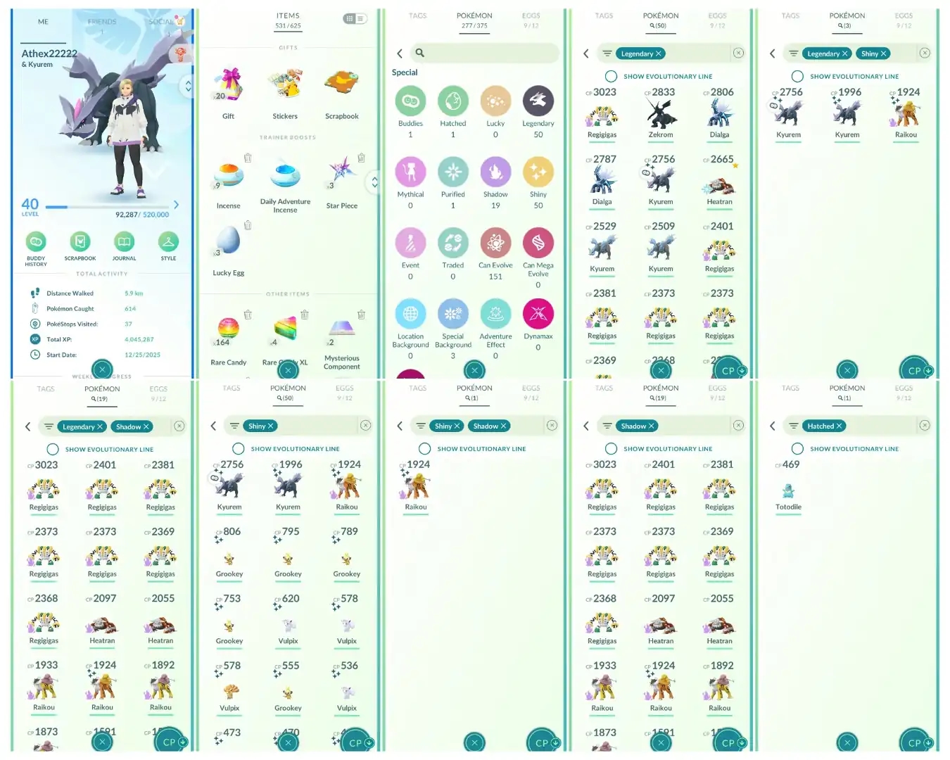 Level 40 | 50 Legendary : 50 Shiny | 3 Shiny Legendary : 1 Shiny Shadow | 19 Shadow Legendary : High CP Pokemons | All Tradable - Global