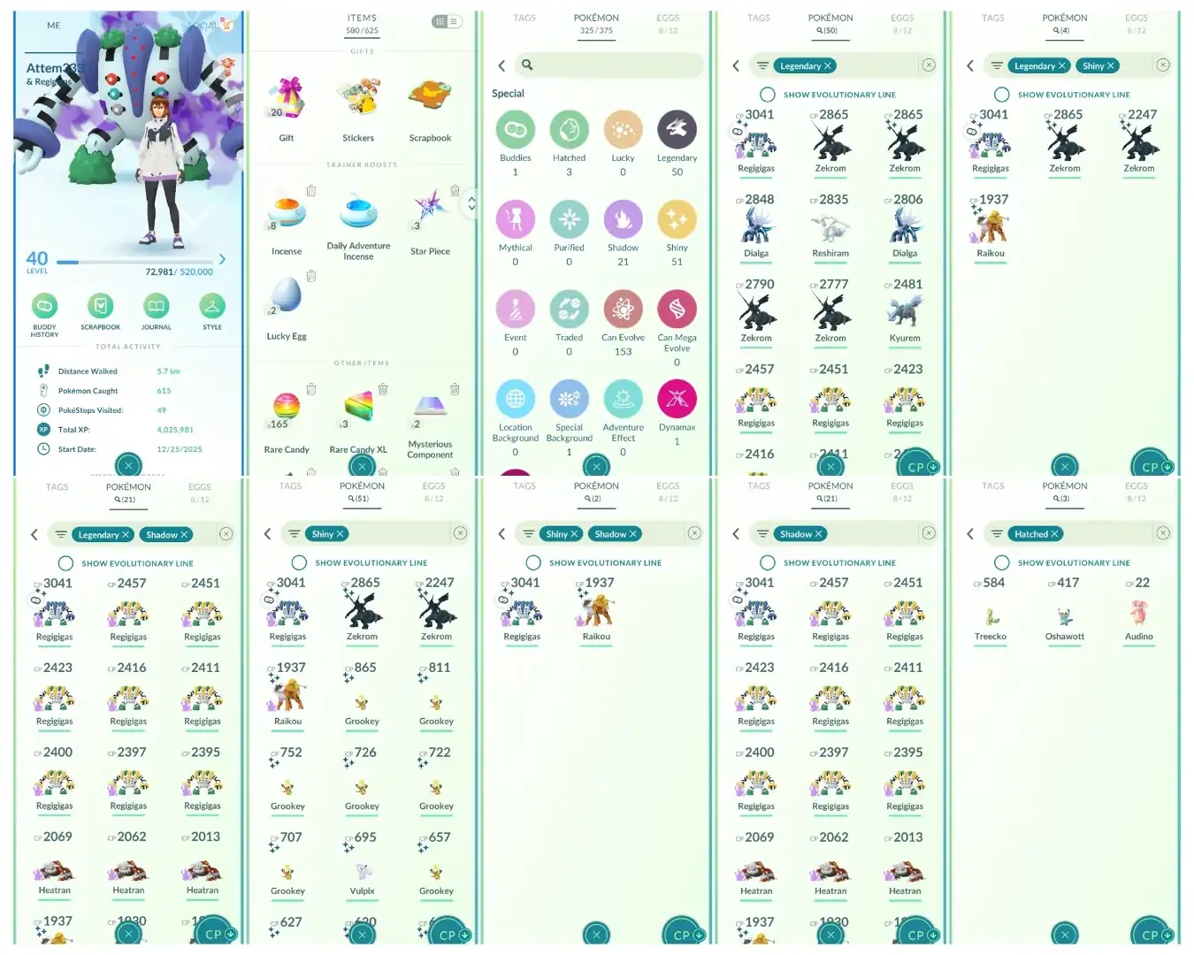 Level 40 | 50 Legendary : 51 Shiny | 4 Shiny Legendary : 2 Shiny Shadow | 21 Shadow Legendary : High CP Pokemons | All Tradable - Global