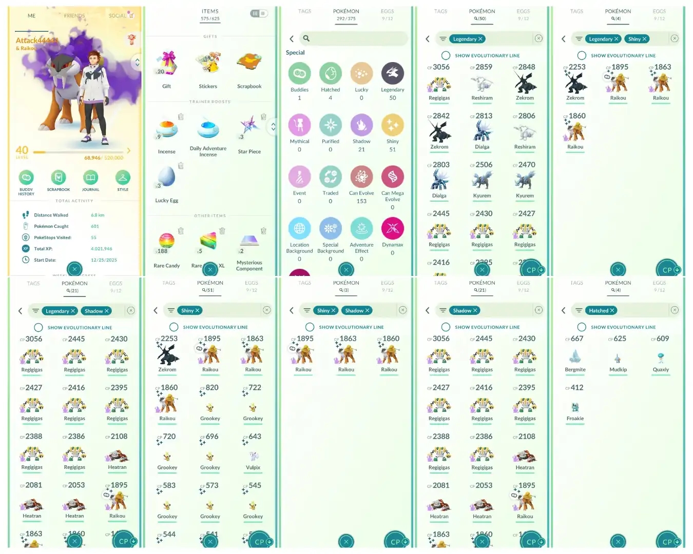 Level 40 | 50 Legendary : 51 Shiny | 4 Shiny Legendary : 3 Shiny Shadow | 21 Shadow Legendary : High CP Pokemons | All Tradable - Global