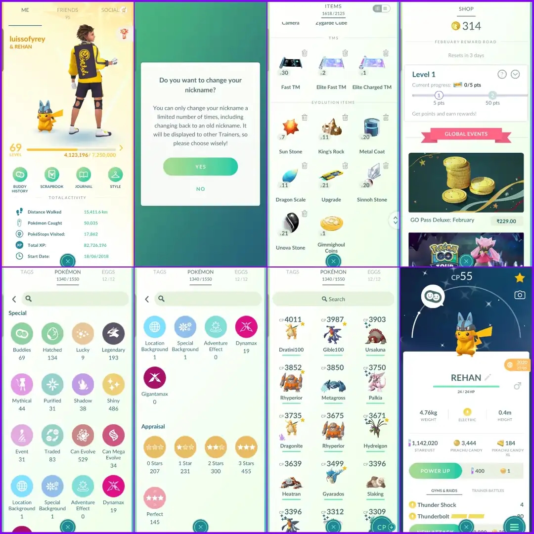 LEVEL 69 👑 Majestic Rarest Collection 👑 Shiny Luca Pikachu + Santa Pikachu + Explorer Hat Pikachu 👑 10× Guaranteed Lucky Shiny Legendary - Global