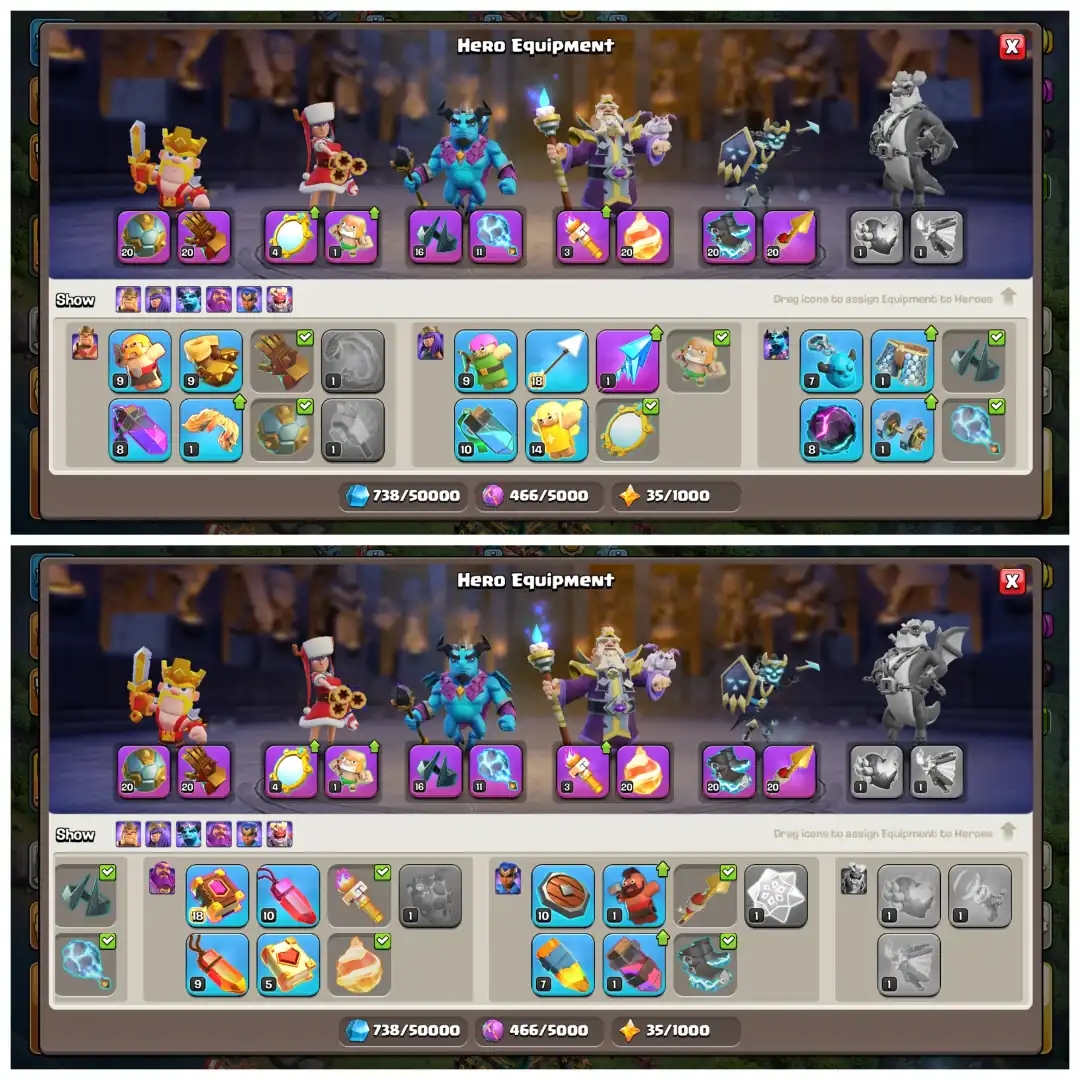 TH17 Max Type 🏆 Strong Endgame Profile 🏆 11 Epic Equipments 🏆 5 Epics Level 20 🏆 Name Changeable 🏆 6 Skins 🏆 Powerful Heroes and Army 🏆 - Global